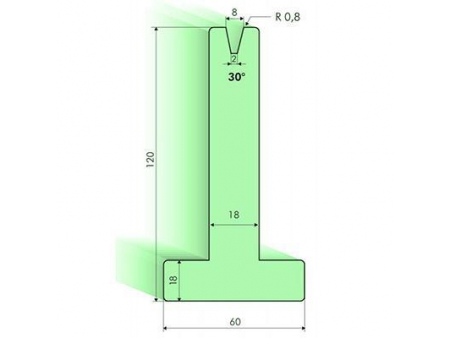 Matrices en T 30°, H=120mm