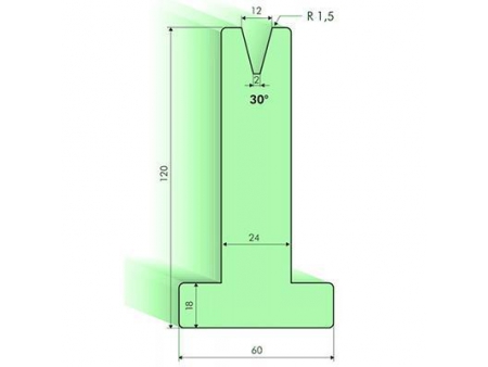 Matrices en T 30°, H=120mm