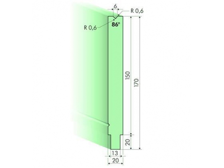 Matrices 86°, H=150mm