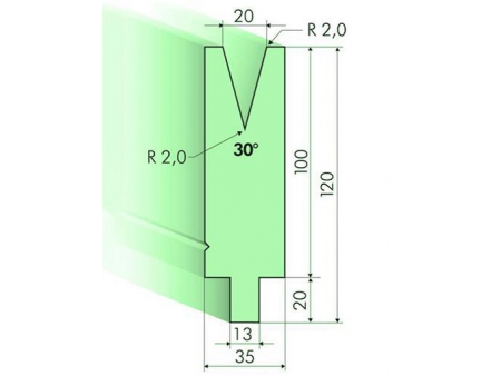 Matrices 30°, H=100mm