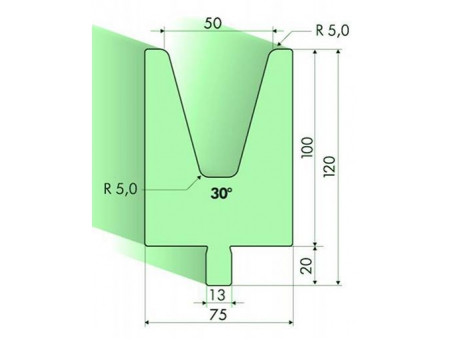 Matrices 30°, H=100mm