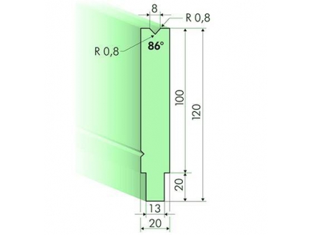 Matrices 86°, H=120mm