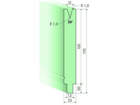 Matrices 30°, H=150mm