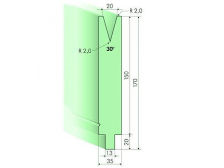 Matrices 30°, H=150mm