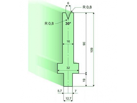 Matrices 30°, H=90mm