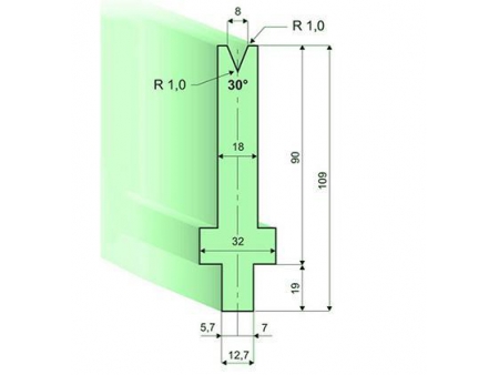 Matrices 30°, H=90mm