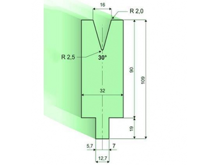 Matrices 30°, H=90mm