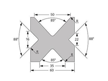 Matrices 85°, H=80mm