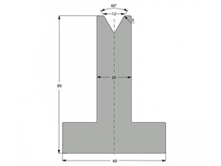 Matriz 60°, H=80mm