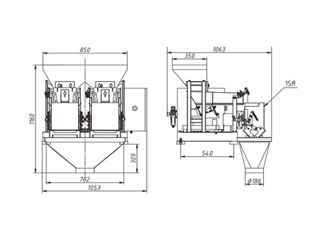 Pesadora Lineal de Dos Cabezales JW-AX2, de Acero Inoxidable, 50-3000g, 4.5L