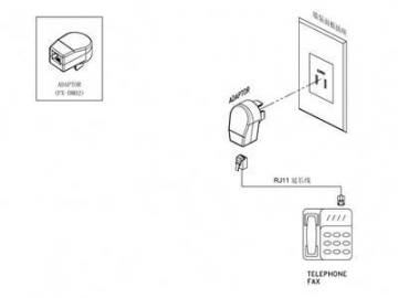 Adaptador telefónico, para Dinamarca