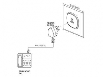 Adaptador telefónico, para Italia