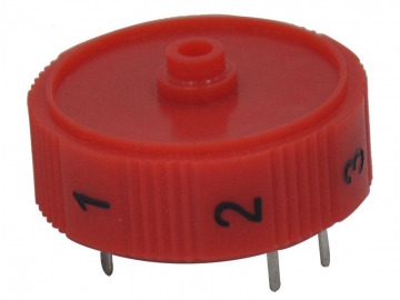 Potenciómetro con switch 28mm de eje metal, 10k ohm, WH028