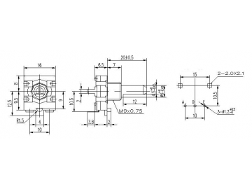 Codificador rotatorio de eje plano aislado 16mm, EC16