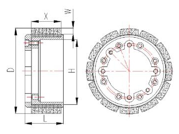 Muela de diamante segmentado