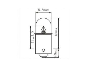 Bombilla miniatura para automóvil T8.5 T4W