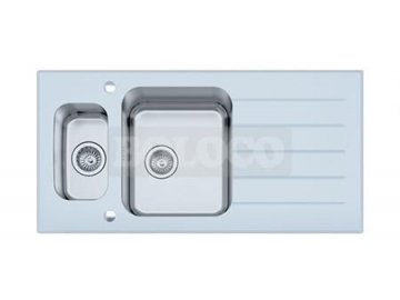 Fregadero de 2 cubetas de acero inoxidable BL-774
