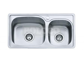 Fregadero de dos cubetas de acero inoxidable BL-805