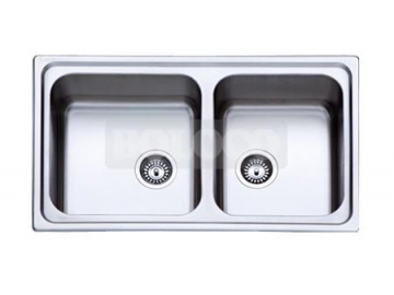 Fregadero de 2 cubetas de acero inoxidable BL-888