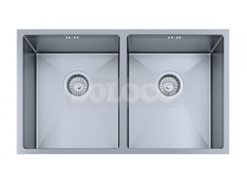 Fregadero de 2 cubetas de acero inoxidable BL-737
