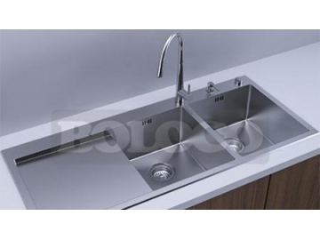 Fregadero de 2 cubetas de acero inoxidable BL-735