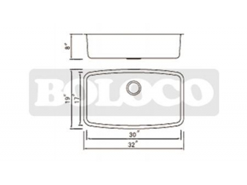 Fregadero de 1 cubeta de acero inoxidable con acabado satinado BL-639