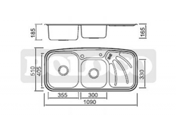 Fregadero de acero inoxidable de dos senos BL-809L