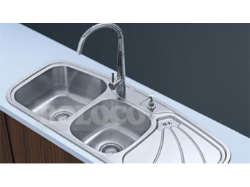 Fregadero de cocina de dos cubetas de acero inoxidable BL-911L