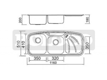 Fregadero de cocina de dos cubetas de acero inoxidable BL-911L