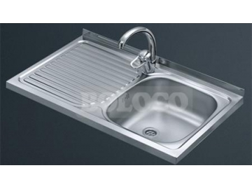 Fregadero de una cubeta de acero inoxidable con acabado satinado BL-834C