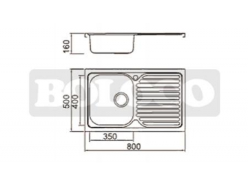 Fregadero de una cubeta de acero inoxidable con acabado satinado BL-834C