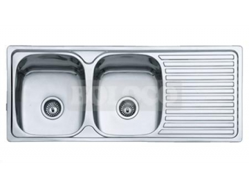 Fregadero de cocina de acero inoxidable con dos senos BL-933