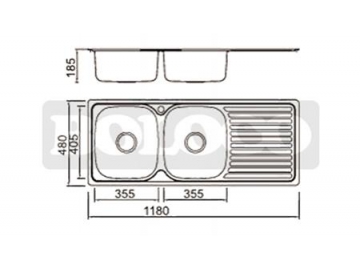 Fregadero de cocina de acero inoxidable con dos senos BL-933