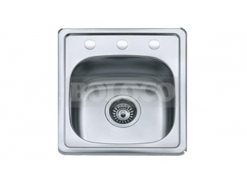 Fregadero de una cubeta de acero inoxidable con acabado satinado BL-610
