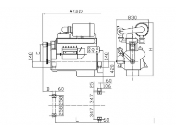 Motor diesel de 6 cilindros 170KW