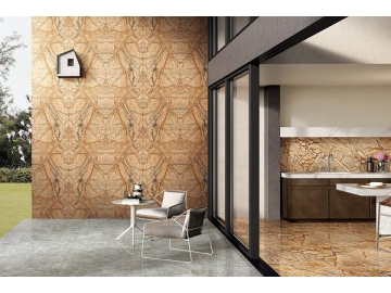 Azulejos de cerámica efecto mármol Rainforest Marrón  (Azulejo de cerámica para pared, Baldosa de cerámica para piso, Azulejo para interiores, Azulejo para exteriores)