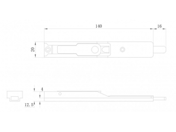 Cerrojo 1201B; Accesorios para Puertas y Ventanas; Herrajes para Puertas y Ventanas Cerrojo