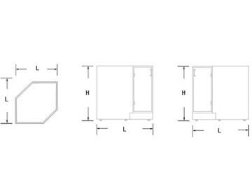 Gabinete bajo para laboratorio (esquinero)