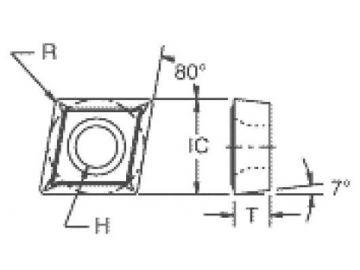 Inserto para torno 80 grados; Plaquitas de torneado 80 grados