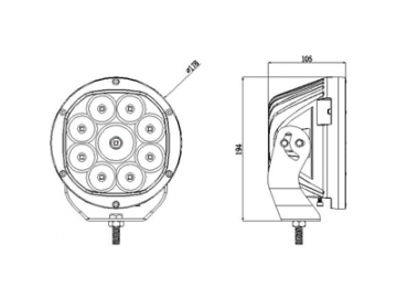 Luz LED para todoterreno de 7”, UT-D0902