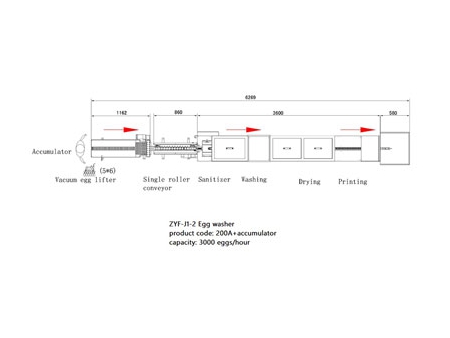 Lavadora de huevos 200A (3000 huevos/hora)