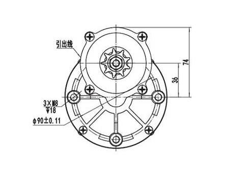 Motor DC de Imán Permanente, con Escobillas 450W (3500±6% RPM), ZD109AZ3