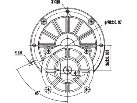 Motor DC de Imán Permanente, con Escobillas 450W - ZD109AZ5; Motor para Control de Desplazamiento Horizontal