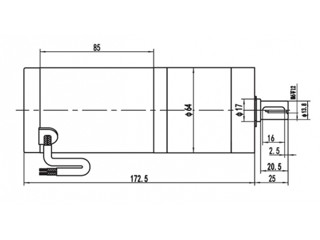 Motor DC de Imán Permanente, con Escobillas 120W (3200±8% RPM) - ZD063AX