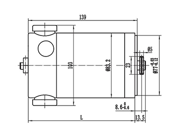 Motor de Imán Permanente, con Escobillas 250-500W - ZD083A1; Motores de Corriente Continua