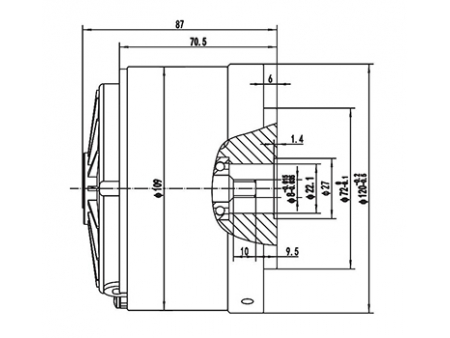 Motor DC de Imán Permanente, con Escobillas 350W - ZD109A1; Motor para Sistema de Elevación