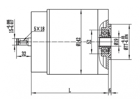 Motor de Imán Permanente, con Escobillas 2000W - ZD142A1; Motor de Corriente Continua