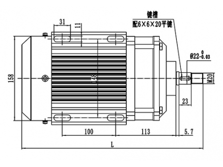 Motor de Imán Permanente sin Escobillas 1000-1200W, TF133BHF