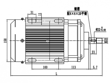 Motor de Imán Permanente sin Escobillas 1200-1800W, TF133AHF