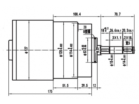 Motor DC de Imán Permanente sin Escobillas 900W (3700 RPM) , TF110AH1; Motor para Control de Desplazamiento Horizontal